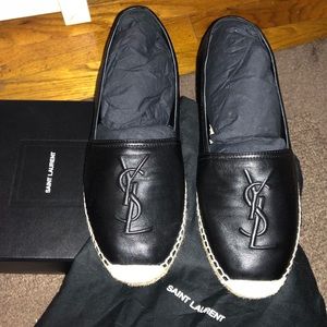 Saint Laurent YSL logo leather Espadrilles 38.5